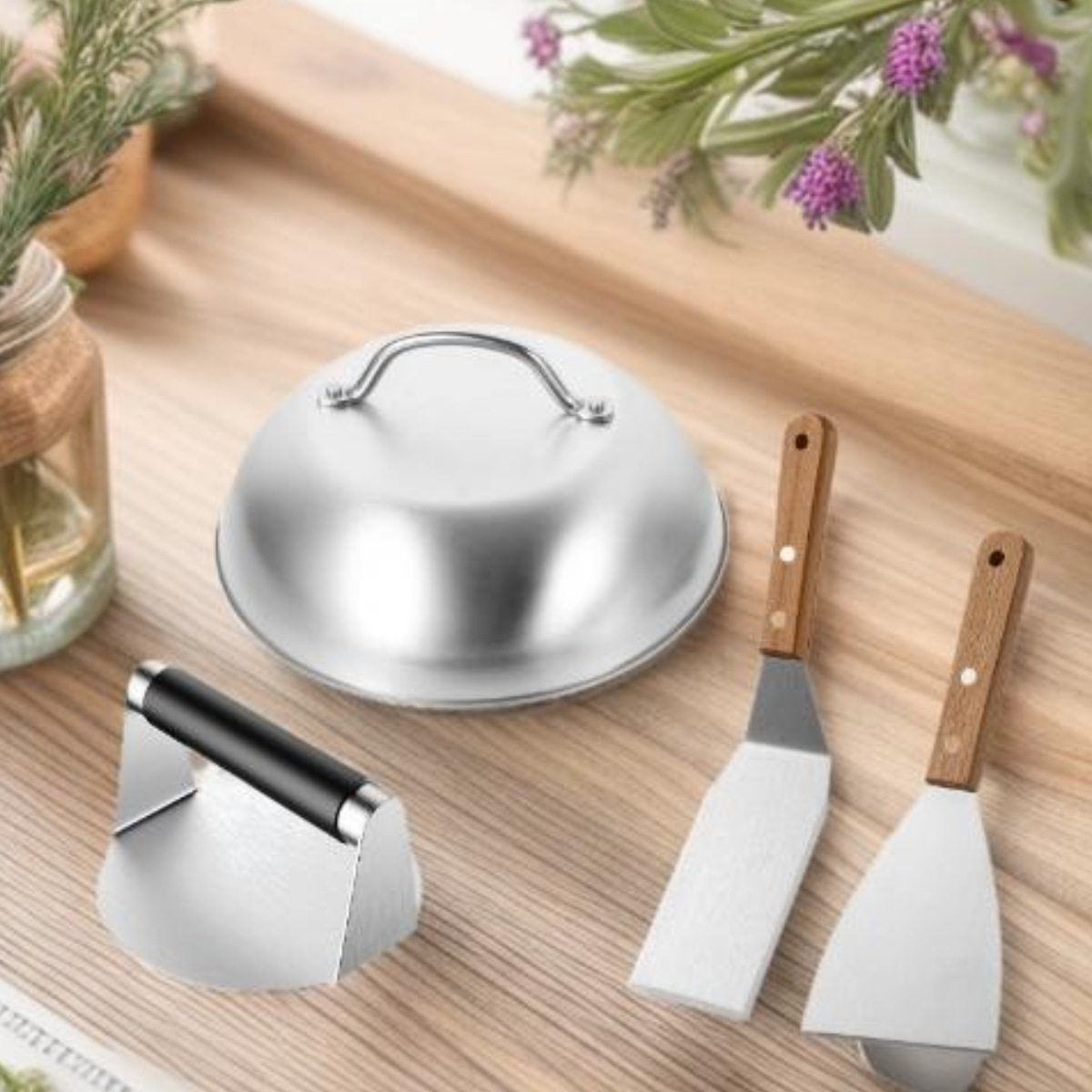 Cross-Border Ready-Made Barbecue Outdoor Camping Tool Set Outdoor Cooking Barbecue Home Hamburger Press Meat Patty Press