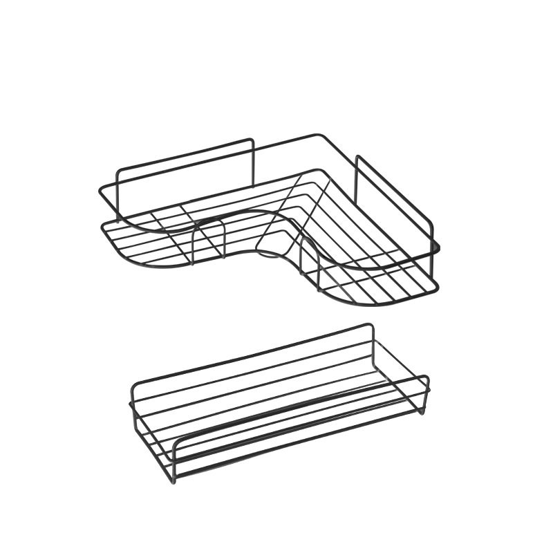 Toilet Bathroom Punch-free Triangular Rack Kitchen Iron Storage Rack Storage Basket Toilet Wall-mounted Wall