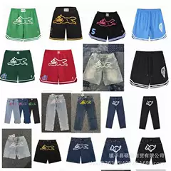 Bbc Icecream American High Street Fashion Brand Flying Dog Print Jeans Unisex Straight Casual Pants