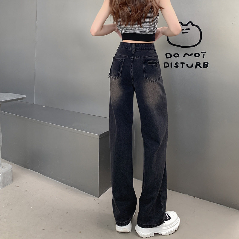 High Waisted Wide Leg Jeans for Women Retro Korean Style Loose Fit Spring Collection Wholesale Available
