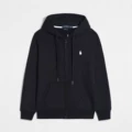 Zipper style black with white label - cotton