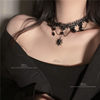 Diablo Vintage Halloween Princess Lace Lace Tassel Black Lolita Necklace Choker Clavicle Chain Necklace