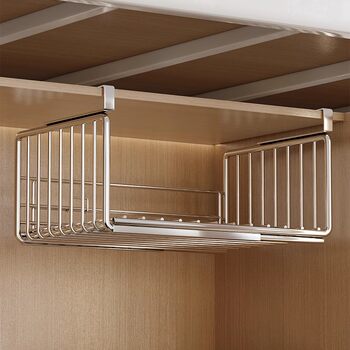 Under-Desk Storage Hanging Basket Desktop Dormitory Essentials Wardrobe Tiered Rack Under-Cabinet Hanging Basket Bedside Lower Bunk Hanging Storage Rack
