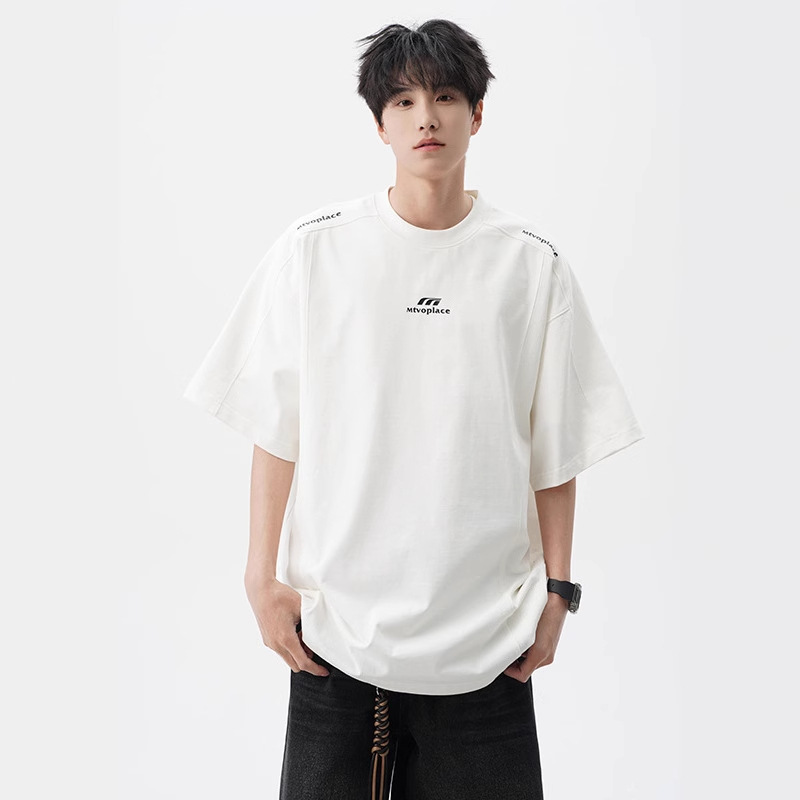 厂家直供 夏季防晒2025新款美式重磅短袖T恤男士宽松半袖休闲上衣