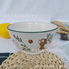 Ceramic bowls and plates wholesale stall Net red deer a deer have you home ceramic bowl soup ancient soup basin ceramic plate
