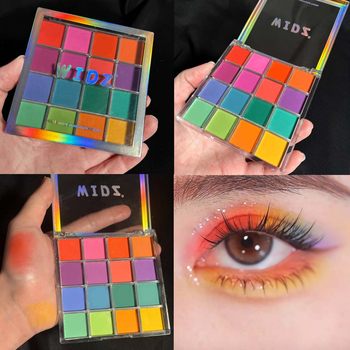 16 Color Rainbow Plate Flower Fairy Plate Tomato Scrambled Egg Eyeshadow Plate Pearlescent Matte Naked Makeup Eyeshadow Fine Flash Colorful