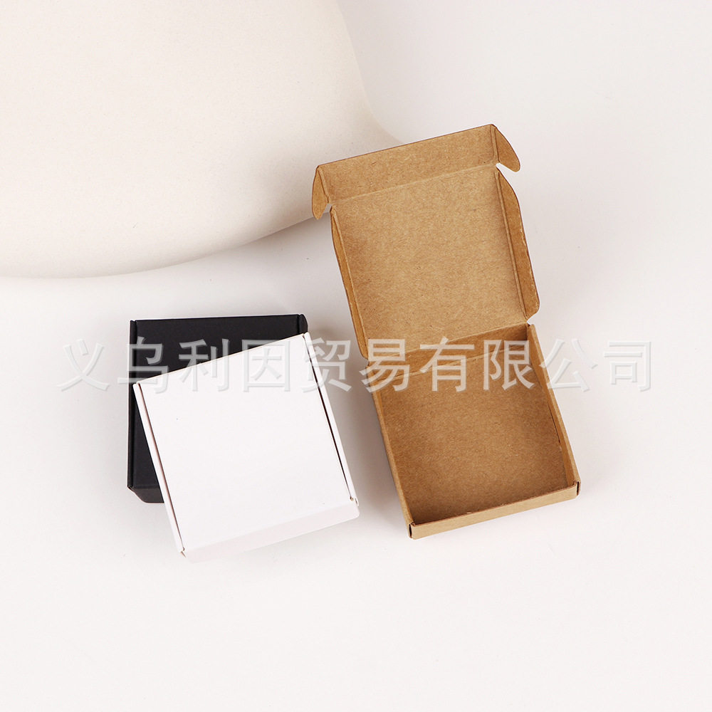 Foreign trade hot-selling manufacturers in stock kraft paper three-color aircraft box jewelry packaging jewelry box a variety of sizes available