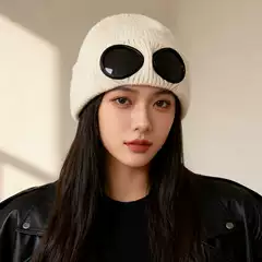 Aviator Sunglasses Fleece-Lined Knitted Hat for Women in Autumn and Winter Cold-Proof and Warm Woolen Hat for Men Foreign Trade Cross-Border Versatile Cold Hat