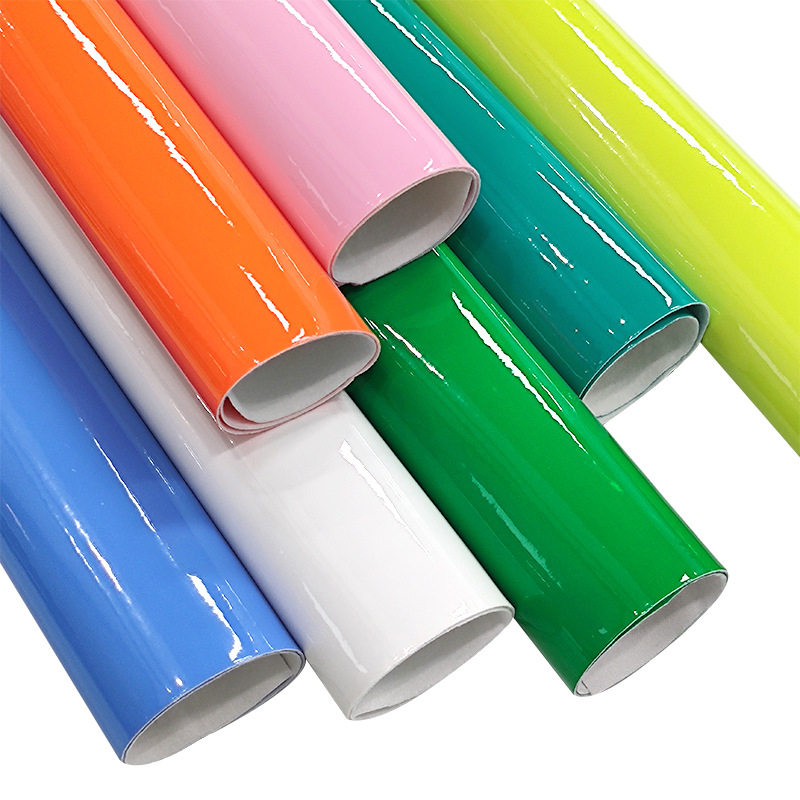 Factory Direct Sales 0.7mm Mirror Leather Fur Bottom High Gloss Soft Mirror Pu Leather Fabric Luggage Handbags Shoes Furniture Leather