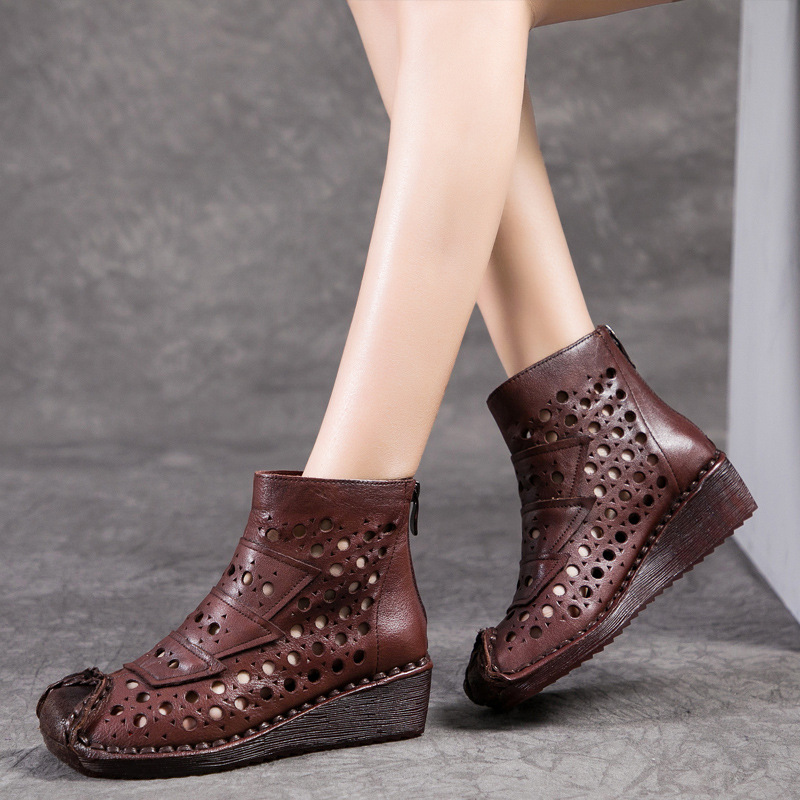(Mới) Mã H5904 Giá 2290K: Giày Dép Sandal Nữ Huaidu Hàng Mùa Hè Phục Cổ Cổ Điển Đế Xuồng Giày Dép Nữ Chất Liệu Da Bò G05 Sản Phẩm Mới, (Miễn Phí Vận Chuyển Toàn Quốc).