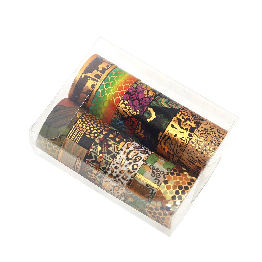 Foreign Trade Supply Animal Foil Washi Tape Wild Animal DIY Planner Decorative Tape Cross-Border Stickers