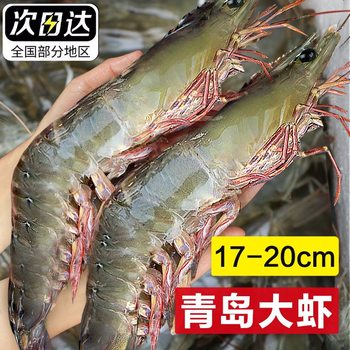 Fresh and Large-Sized Qingdao Prawns, Extra-Large Frozen Fresh Top-Grade Salted Quick-Frozen Sea Shrimp Seafood Products