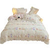 Cream Style Cotton Bed Four-piece Set Cotton Bedding Girl's Lace Quilt Cover Bed Sheet Person Student Dormitory Three-piece Set