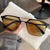 Photochromic Myopia Glasses Trendy Stylish Frame Ultra-Light Finished Prescription Anti-Blue Light Gray Tea Color Change