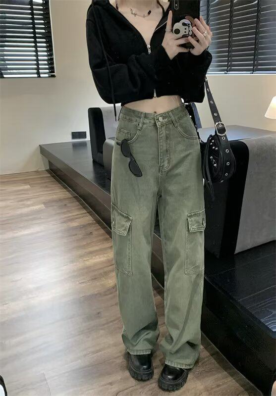 High Waisted Wide Leg Denim Trousers for Women Plus Size Loose Fit Flattering Design Casual Spring and Autumn Wear