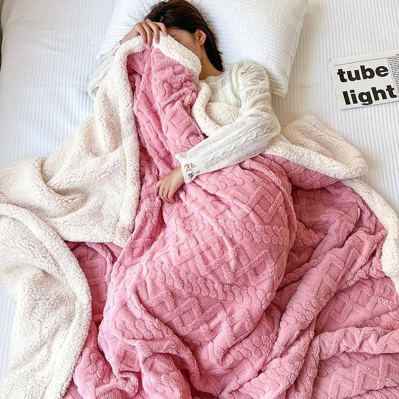 Taffeta Double-Layer Blanket Thickened Sofa Office Nap Blanket Student Class Dormitory Bed Single Air-Conditioned Blanket