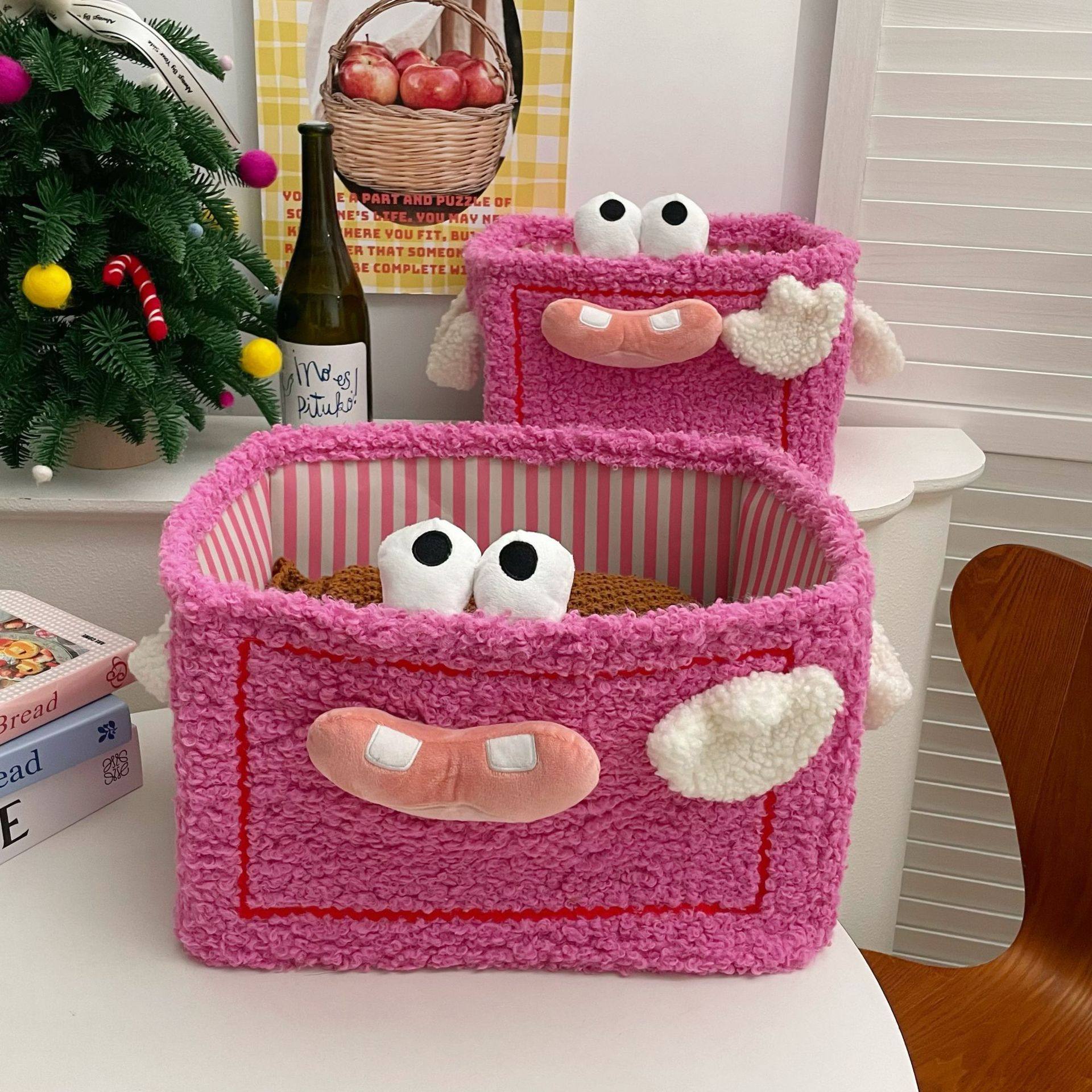 Ins High-Looking Storage Basket Plush Bie Funny Little Monster Household Toys Snack Storage Storage Basket