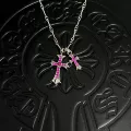 Bamboo chain/silver rose red