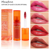 Трансграничный макияж MAXFINE orange lip glaze в тюбике для губ увлажняет, обеспечивает цветопередачу, стойкий, не выцветающий, водно-легкий зеркальный блеск для губ