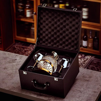 Crystal red wine glass suit household European-style light luxury decanter wine glass goblet leather case suit wholesale