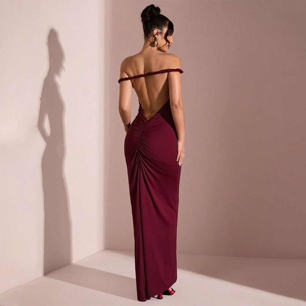 Elegant Summer Maxi Dress for Women Off Shoulder Backless Party Style Perfect for Formal Events Wholesale Available