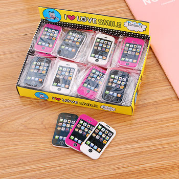 Cute mobile phone shape eraser student prize gift drawing eraser learning stationery TPR mobile phone eraser