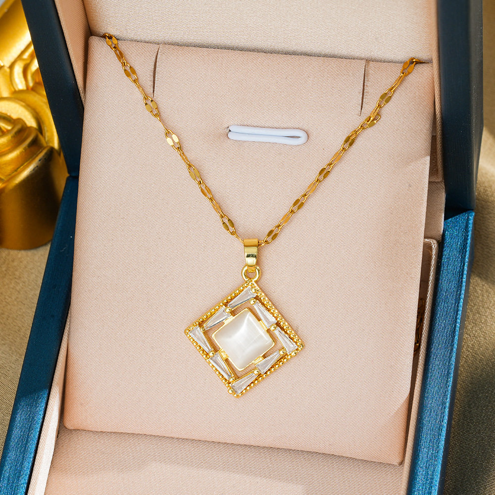 326 オパール ネックレス - ゴールド