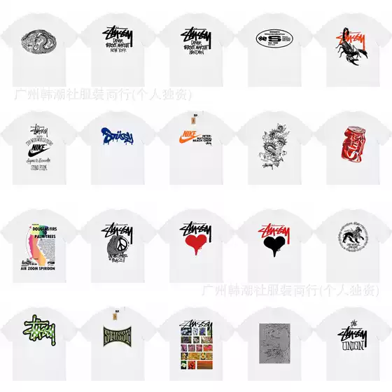 Cross-Border Dropshipping Trendy Brand Printed Short-Sleeved T-Shirt Dragon Pattern Street Limited Edition Scorpion Joint Lion American Couple