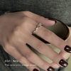 French Olive Green Zircon Open Ring Wholesale Light Luxury High-End Index Finger Ring Literary Retro Palace Style Ring