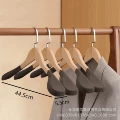 Flocked shoulder rodless wood color flat hook