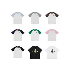 New Korean-Style Casual Fashion Saturn Crackle Print Short-Sleeve T-Shirt, Loose Trendy Brand, Unisex