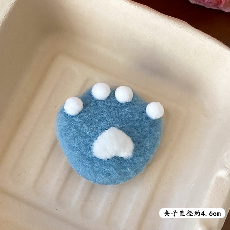 软萌粉嫩可爱猫抓发夹ins少女高颜值毛绒夹子刘海侧边夹发饰头饰