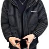 2025 Men's down Jacket Winter New Striped Handsome Short Duck down Casual Trendy Brand Trendy Jacket Black