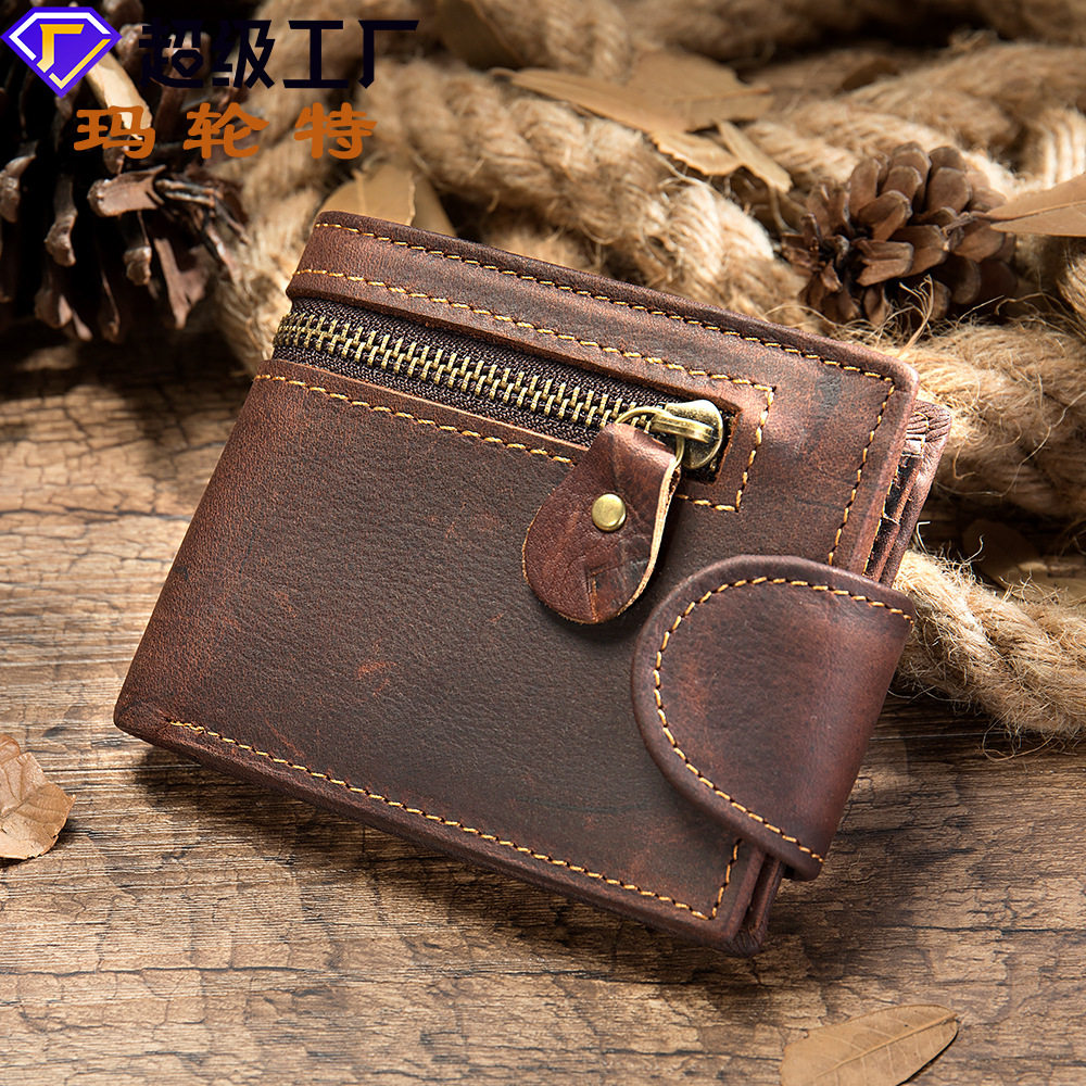 Margaret 2023 New Retro Fashion Wallet Driver's License Wallet First Layer Cowhide Men's Wallet Thin Section