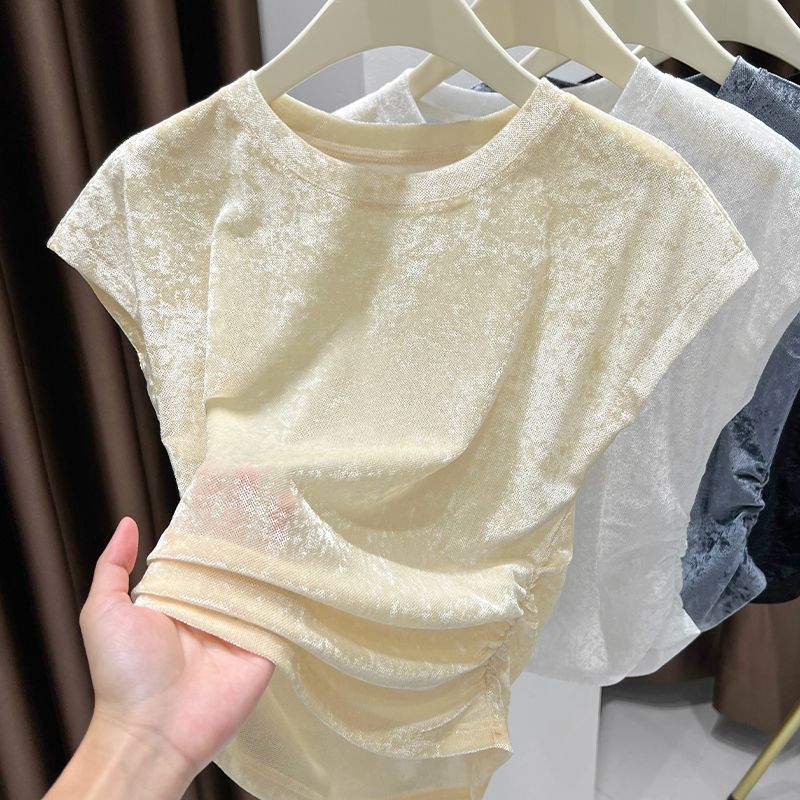 Womens Short Sleeve Mesh T Shirt Slim Fit Fashionable Cool Touch Cropped Design Summer Casual Wear OEM Available