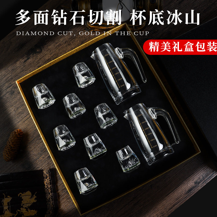 Liquor Shot Glass, White Wine Glass, Gift Box Set, Glass Crystal Wine Dispenser, Wine Jug, Creative Gift, Household Wine Set