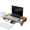 Acacia Wood Computer Monitor Stand Desktop Organizer Storage Rack Workstation Storage and Organization Stand Base