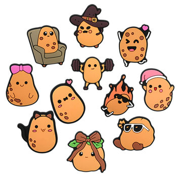 Cute Cartoon Potato-Shaped Clogs, Flower Shoe Buckles, Pvc Soft Rubber Accessories, DIY Bracelet Straps, Decorative Buckles Wholesale