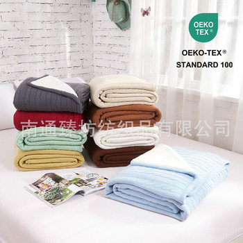 Special padded lamb velvet cotton blanket knitted blanket European simple blanket a generation of hair