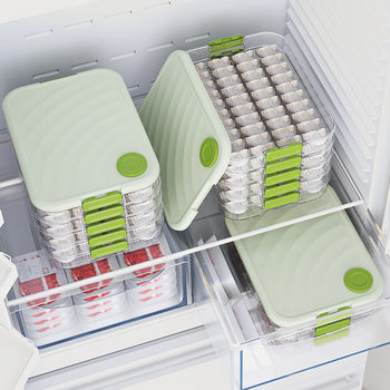 Household Dumpling Storage Box Refrigerator Freezer Household Food-Grade Preservation Box Sealed Box Plastic Food-Grade Storage Box