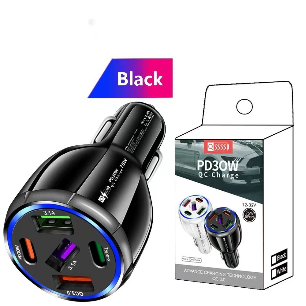 Multi-Port Pd USB Car Charging Mobile Phone Type-C Adapter Qc3.0 Fast Car Charging