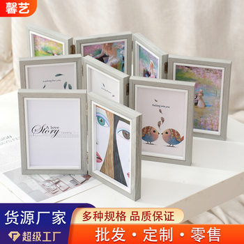 Creative modern photo frame setting table conjoined folding ornaments 5 inch 6 inch 7 inch 8 inch double triple frame combination gift