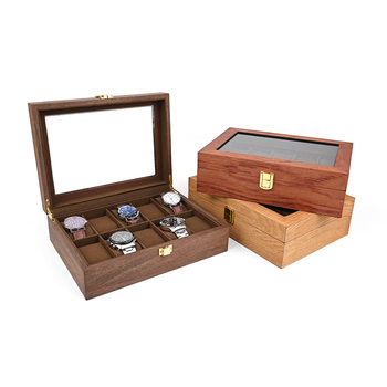 In-Stock 10-Slot Watch Box Wooden Jewelry Packaging Box Vintage Wooden Jewelry Display Storage Box Retro Style