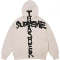 G550 # Collaboration Cross-Zipper Hoodie in Stone Gray