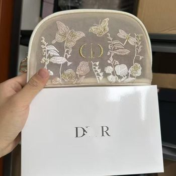 2025 New Dijia Mesh Cosmetic Bag Embroidered Butterfly Carry-On Makeup Bag Storage Bag