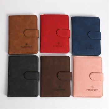 Cross-Border Travel Pfid Passport Bag Manufacturer Pu Skin-Feel Strap Multi-Functional Document Card Bag Wallet Printed Logo Wholesale
