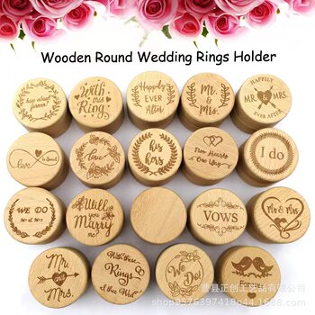 Beech Ring Box Jewelry Bracelet Storage Box Round Flip-Top Wooden Box Kidsren's Tooth Replacement Commemorative Box Solid Wood Storage Box