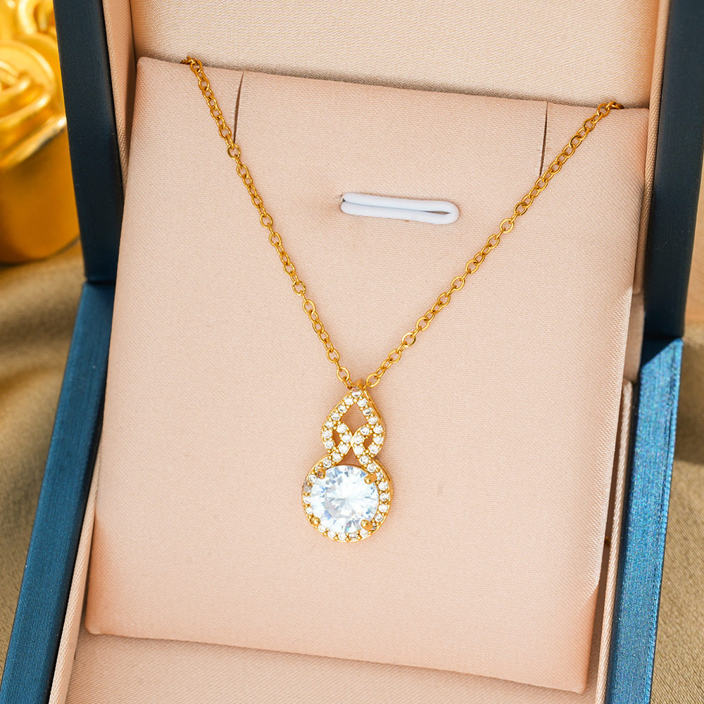 219 ひょうたんネックレス-ゴールド