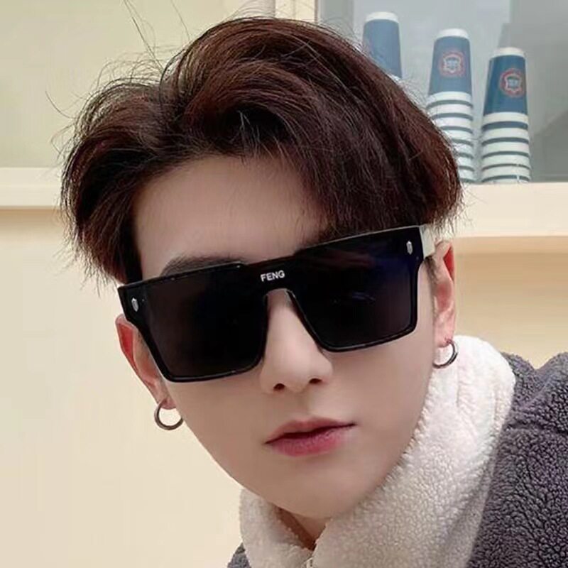 Factory High-end Retro Sunglasses Unisex Large Frame Anti-UV Sunglasses Korean Trendy Sunglasses