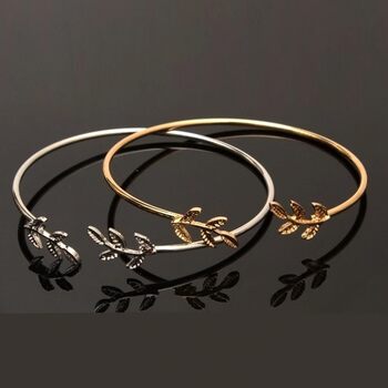 European and American Fashion Open Leaf Bracelet Simple Exposure Personality Leaf Bracelet B045